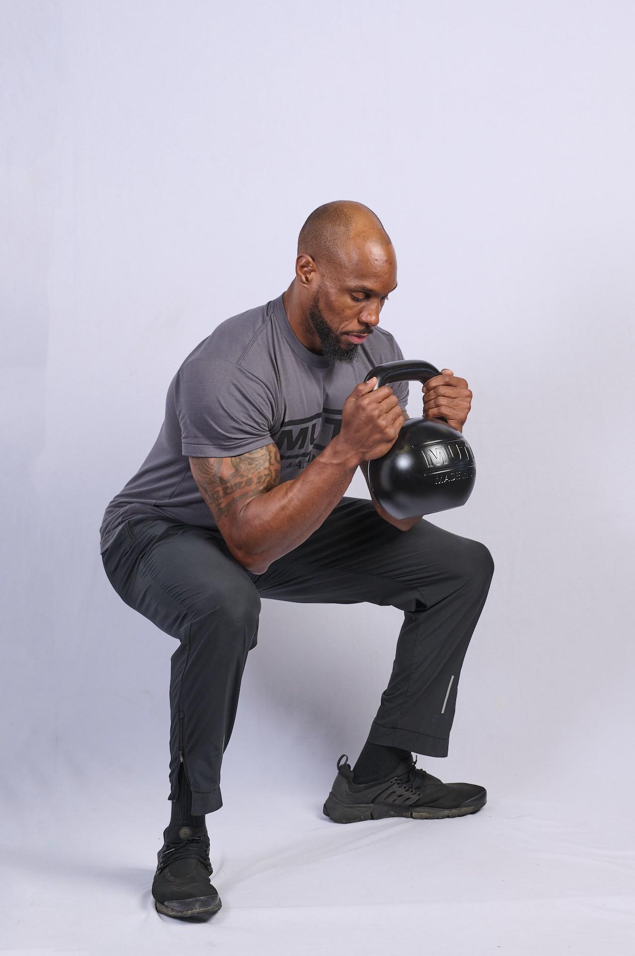 Goblet Squat with MUTT Kettlebell - MUTT Made in USA